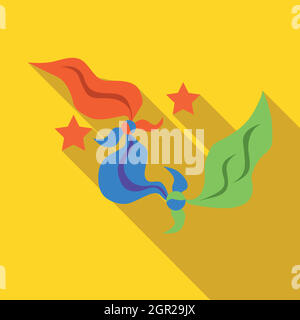 Multicolored handkerchiefs of magician icon Stock Vector
