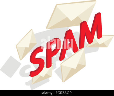 Spam word icon in isometric 3d style Stock Vector