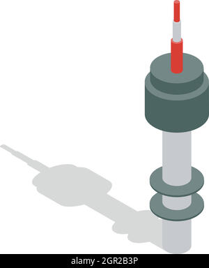 Namsan tower in Seoul icon, isometric 3d style Stock Vector
