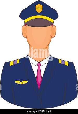 Pilot icon in cartoon style Stock Vector