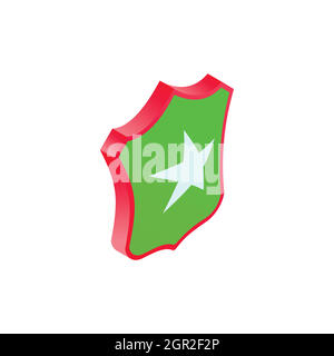 Shield star icon, isometric 3d style Stock Vector