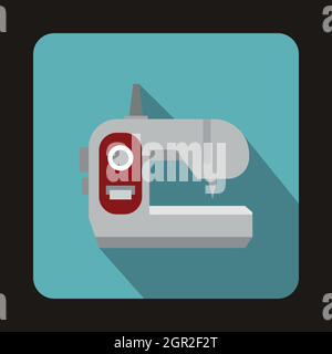 Sewing machine icon, flat style Stock Vector