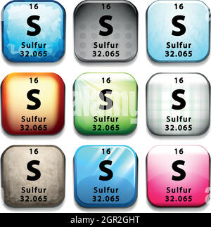 An icon showing the element Sulfur Stock Vector