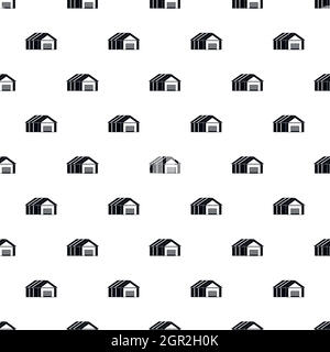 Garage with automatic gate pattern, simple style Stock Vector