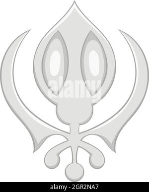 Sikhism symbol icon in cartoon style Stock Vector