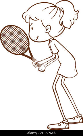 A tennis player Stock Vector