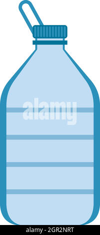 Big plastic bottle icon, flat style Stock Vector