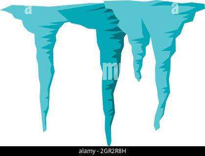 Icicles icon, flat style Stock Vector