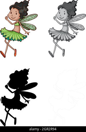 Set of cute fairy Stock Vector