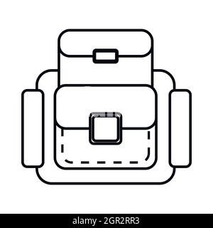 Backpack icon, outline style Stock Vector