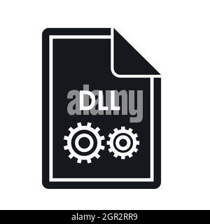 File DLL icon, simple style Stock Vector