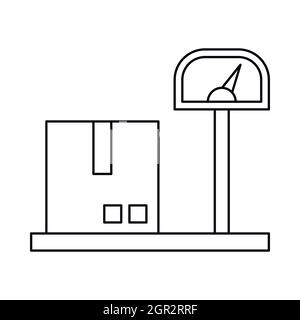 Scales for cargo icon, outline style Stock Vector