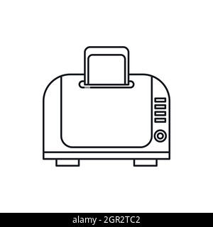 Toaster icon, outline style Stock Vector