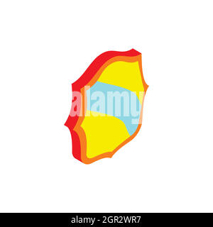 Blue band shield icon, isometric 3d style Stock Vector