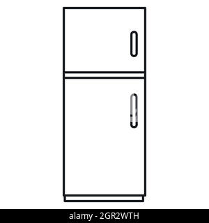 Refrigerator icon, outline style Stock Vector