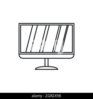 Led tv icon, outline style Stock Vector