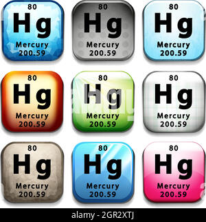 The chemical element Mercury Stock Vector