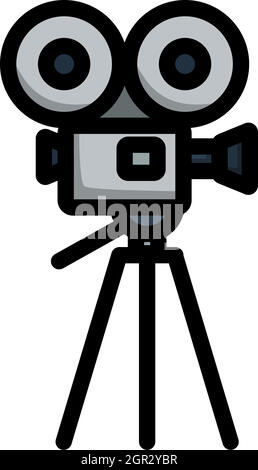 film projector cinema camera reel strip vector illustration