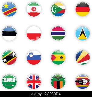 Flags set of the world Stock Vector