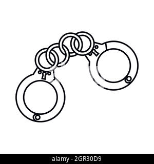 Handcuffs icon, outline style Stock Vector
