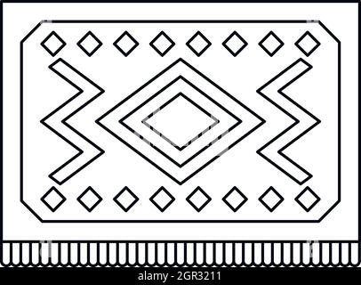 Turkish carpet with geometric pattern icon Stock Vector