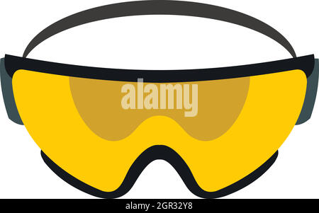 Yellow safety glasses icon, flat style Stock Vector