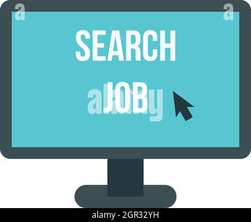 Search Job icon in flat style Stock Vector