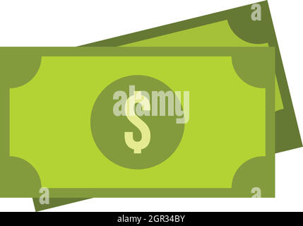 Dollar bills icon in flat style Stock Vector