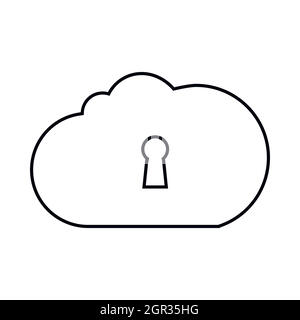 Cloud storage icon, outline style Stock Vector