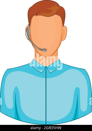 Customer service operator, headset icon Stock Vector