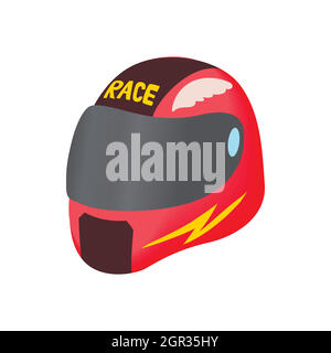 Racing helmet icon, cartoon style Stock Vector