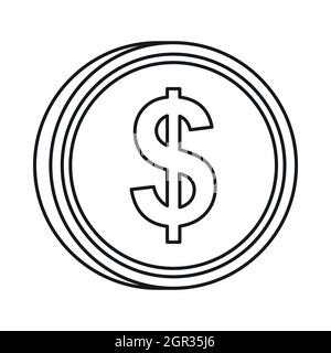 US dollar symbol icon, outline style Stock Vector Image & Art - Alamy