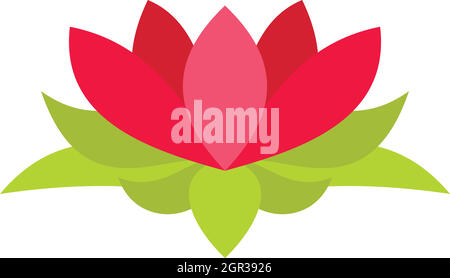 Lotus flower icon in flat style Stock Vector