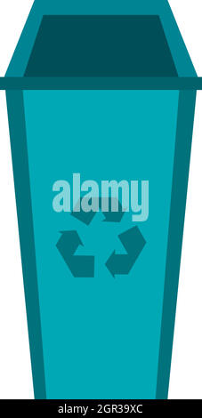 Recycle bin icon, flat style Stock Vector