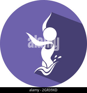 Swimming Icon - White Circle Button Stock Vector Image & Art - Alamy