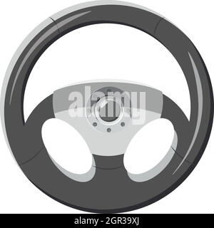 Steering wheel icon in cartoon style Stock Vector