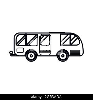 Residential camper icon, outline style Stock Vector