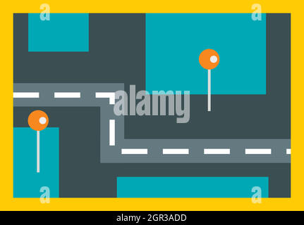 Road map icon, flat style Stock Vector Image & Art - Alamy