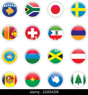 Flags set of the world Stock Vector