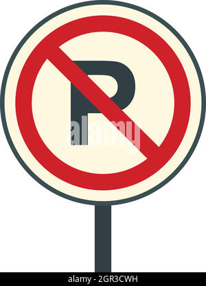 Parking is prohibited icon, flat style Stock Vector