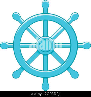 Wheel of Dharma icon, cartoon style Stock Vector