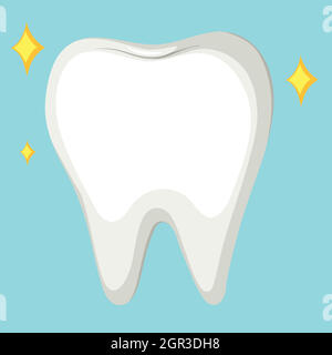 Close up cleaned tooth Stock Vector