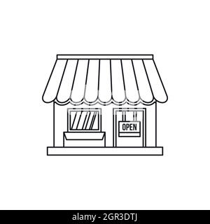 Shop icon, outline style Stock Vector