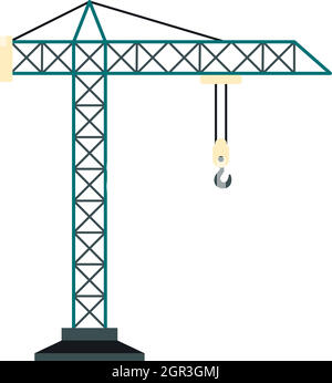 Construction crane icon, flat style Stock Vector Image & Art - Alamy
