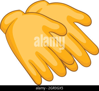 Yellow rubber gloves icon, cartoon style Stock Vector