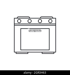 Kitchen stove icon, outline style Stock Vector