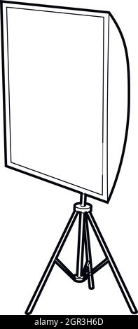 Softbox icon, outline style Stock Vector