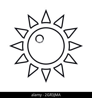 Sun icon, outline style Stock Vector