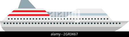 Cruise liner icon in flat style Stock Vector