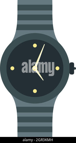 Wrist watch icon in flat style. Hand clock vector illustration on white ...